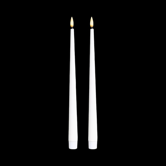 bulk 24 Led Tappered Dinner Candle White 24cm
