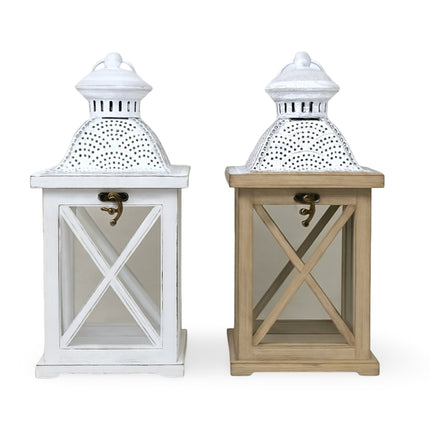 bulk 4 Wooden Classic Charm Mini Lantern Asst 28cm