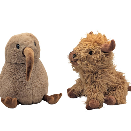 Set 2 Highland Cow & Kiwi Door Stopper Assort 24cm