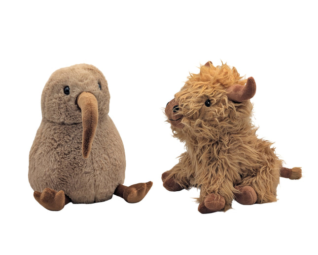 Set 2 Highland Cow & Kiwi Door Stopper Assort 24cm