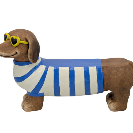 Magnesia Blue Beach Dachshund Stool 75cm