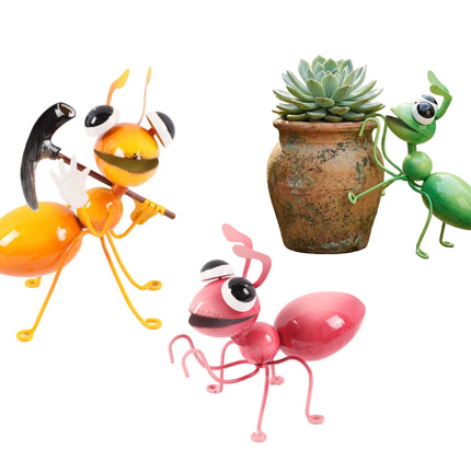 Bulk 12 Metal Ant Garden Decor 9x15x14cm 8x13.5x17cm 3 Asst