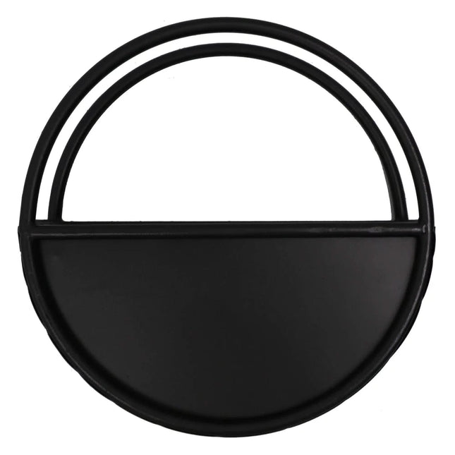 Premium Floating Half Moon / Semi Circle Metal Wall Planter | Onyx Black 35cm