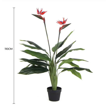 Artificial Bird of Paradise Plant 110cm (Red Flowers)