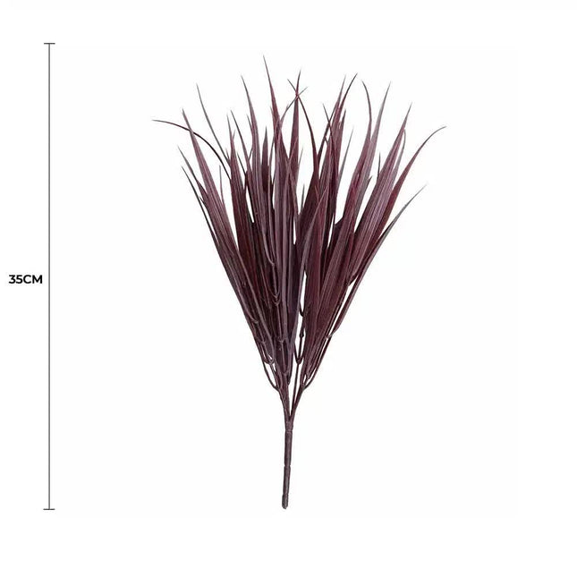 Dark Red Artificial Grass Stem 35cm Long UV Resistant