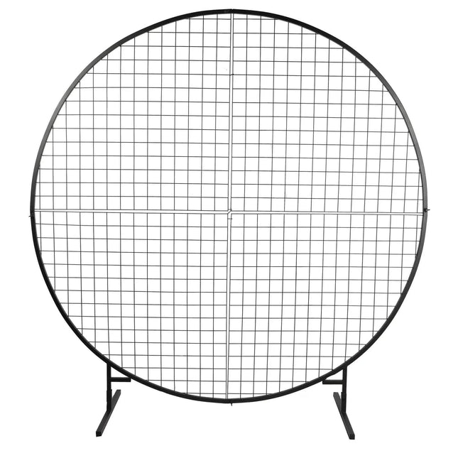 Sturdy Circular Flower Wall / Event Stand 200cm Diameter (Black Frame)