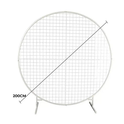 Sturdy Circular Flower Wall / Event Stand 200cm Diameter (White Frame)