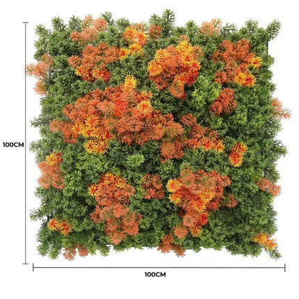 Mixed Orange and Green Moss Panel UV Resistant 100cm x 100cm (Back Order Only)