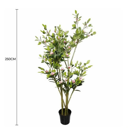 Faux Flowering Pink Magnolia Tree with Pot 250cm