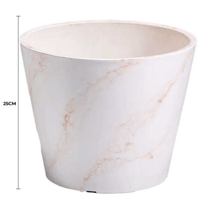 Red & White Imitation Marble Pot 25cm
