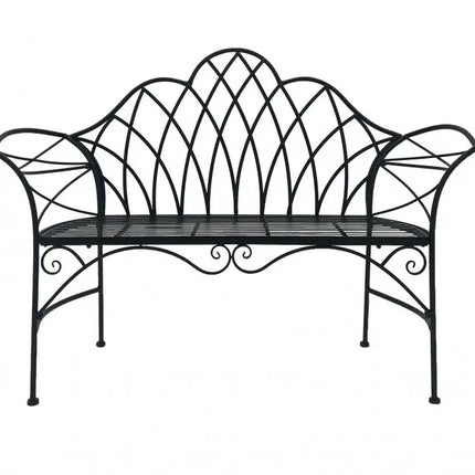 Garden Bench Black 134cm