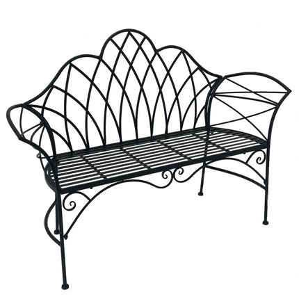 Garden Bench Black 134cm