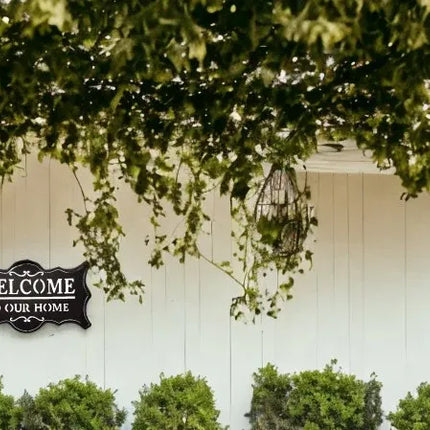 Welcome To Our Home Metal Sign 50cm