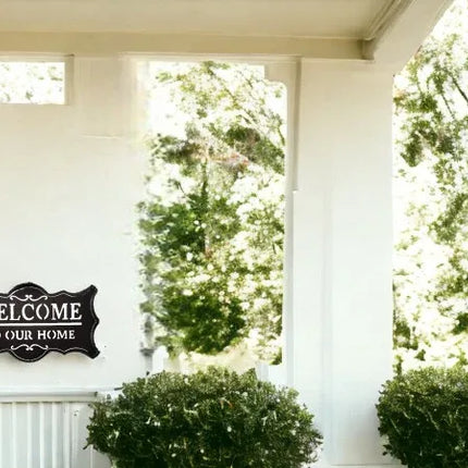 Welcome To Our Home Metal Sign 50cm