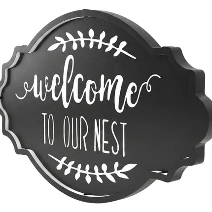 Welcome To Our Nest Metal Sign 50cm