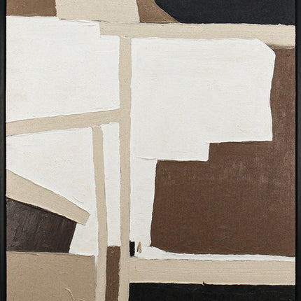 Brown Beige Abstract Framed Artwork 120cm