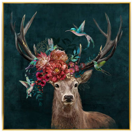 Deer Framed Canvas 100cm