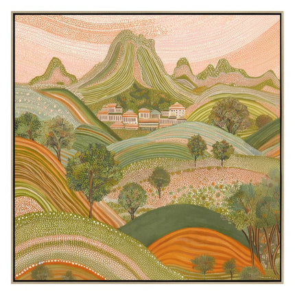 Crimson Horizon Framed Artwork 80cm