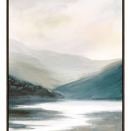 Mountains By The Canal Framed Artwork 120cm