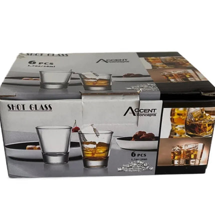 Bulk 24 Fat Bottom Shot Glass pk6 50ml 1.7oz Colour Box