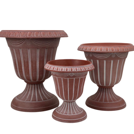 Bulk 6 Fluted Urn Planter W Base 41tdx29bdx46hcm