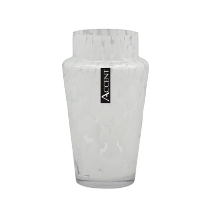 bulk 6 White Speckle Tapered Vase 21cm