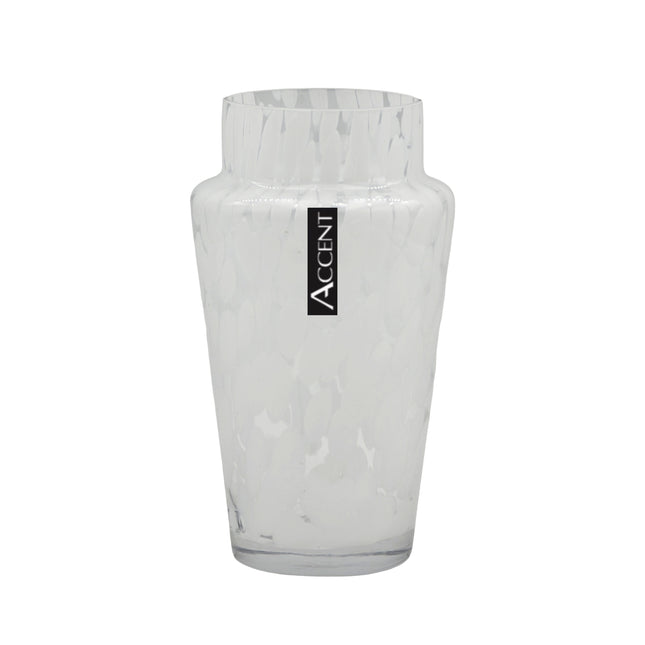 bulk 6 White Speckle Tapered Vase 21cm