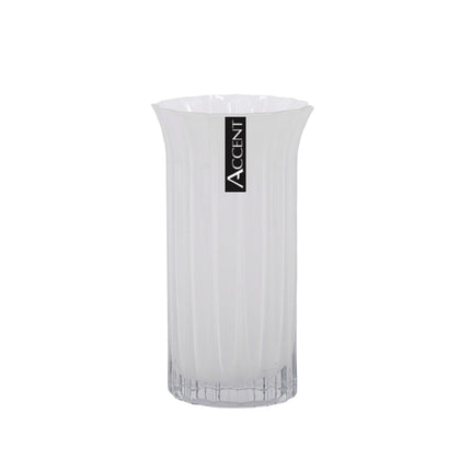 bulk 6 White Flared Ripple Vase 20cm