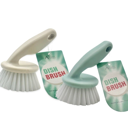 Bulk 24 Plastic Dish Brush 6x6x10cm 2 Asst