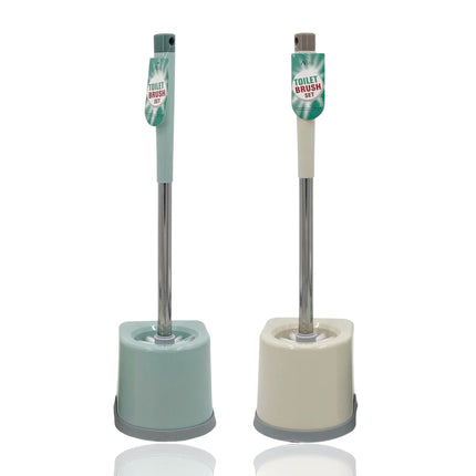 Bulk 12 Plastic Toilet Set Brushware 23x52cm 2 Asst