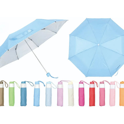 Bulk 12 Colourful Collapsible Umbrella Manual Open 53.5cm 12 Asst