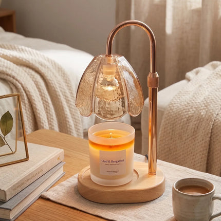 Bulk 4 Lily Shape Glass Candle Warmer Lamp