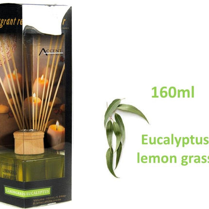 bulk 12 Fragrant Oil Diffuser Lemongrass Eucalyptus 160ml 12Sticks