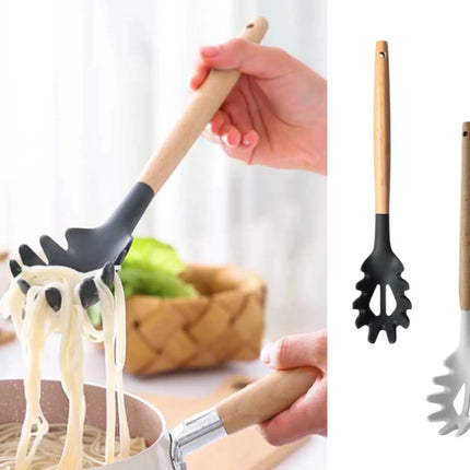Bulk 24 Accent Silicone Pasta Server 32x6.5cm 2 Asst