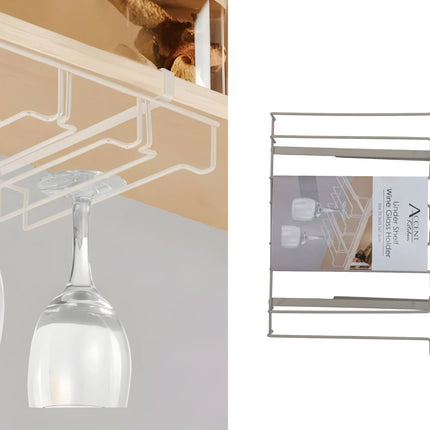 Bulk 12 Under Cabinet Wine Glasses Holder 35.5x25.5x7.5cm