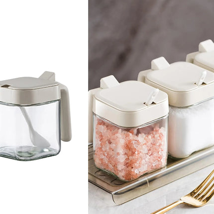 Bulk 12 Glass Seasoning Jar W Spoon 300ml