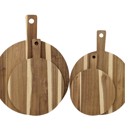 Bulk 6 Wooden Serving Board Round 51x37x1.5cm