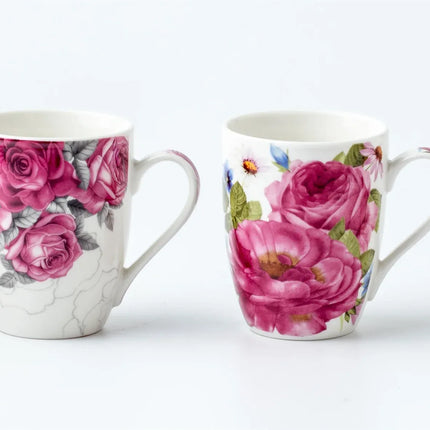 Bulk 24 Garden Blooms Mug New Bone China 340mls Asst Des
