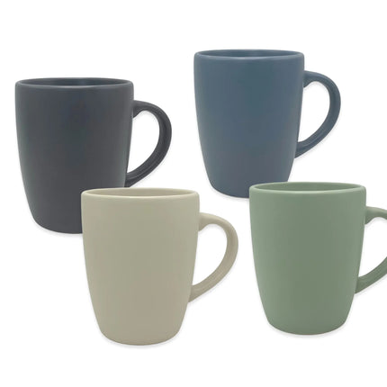 Bulk 24 Solid Colour Glaze Stoneware Mug 355ml 12oz 4 Asst