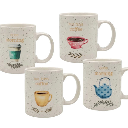 Bulk 24 Morning Brew Porcelain Mug 355ml 4 Asst
