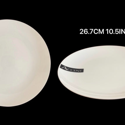 bulk 24 White Fine Bone China Dinner Plate 10.5ln 26x2cm