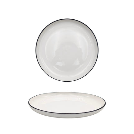 bulk 24 Sorrento Porcelain Side Plate w Black Rim 20cm