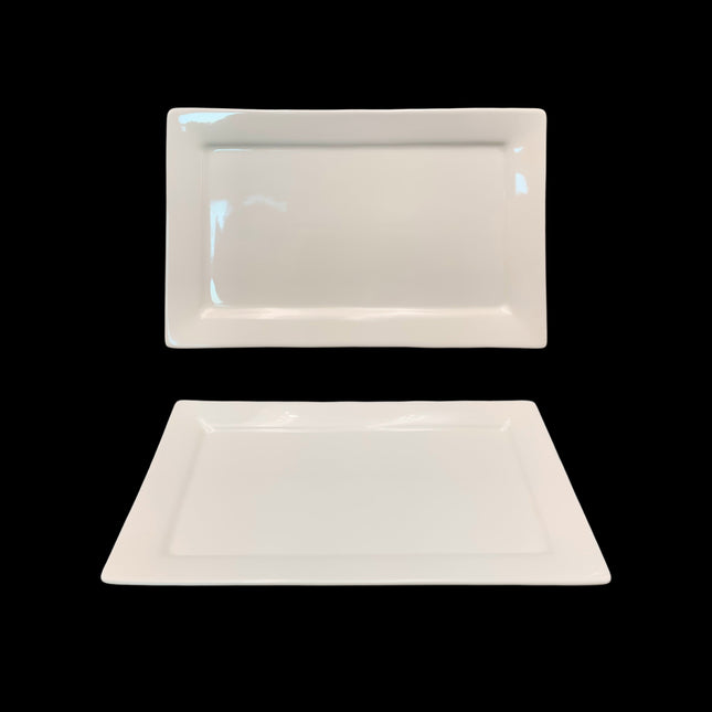 bulk 24 White New Bone China Rectangle Dinner Plate 25cm