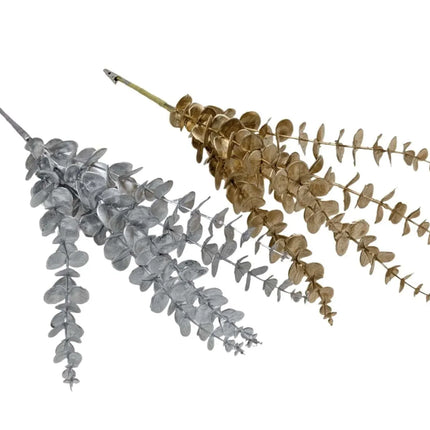 Bulk 36 Xmas Silver & Rose Gold Eucalyptus Clip Pick 50cm 2 Asst