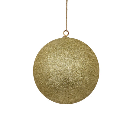 Bulk 8 Xmas Gold Glitter Ball Polystyrene Lrg 20cm