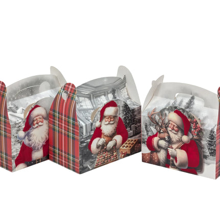 Bulk 36 Xmas Treat Box 20.5x12.5x11.5cm 3 Asst