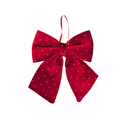 Bulk 24 Diamond & Velvet Red Bow 15x17cm