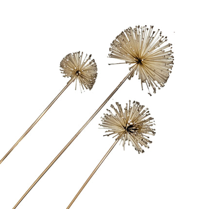 Bulk 36 Champagne Starburst Xmas Pick 6x40cm