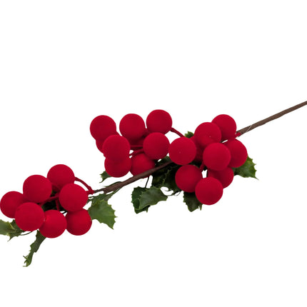Bulk 24 Xmas Flocking Berry Pick 64cm
