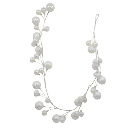 Bulk 4 Xmas White Bauble Garland 150cm